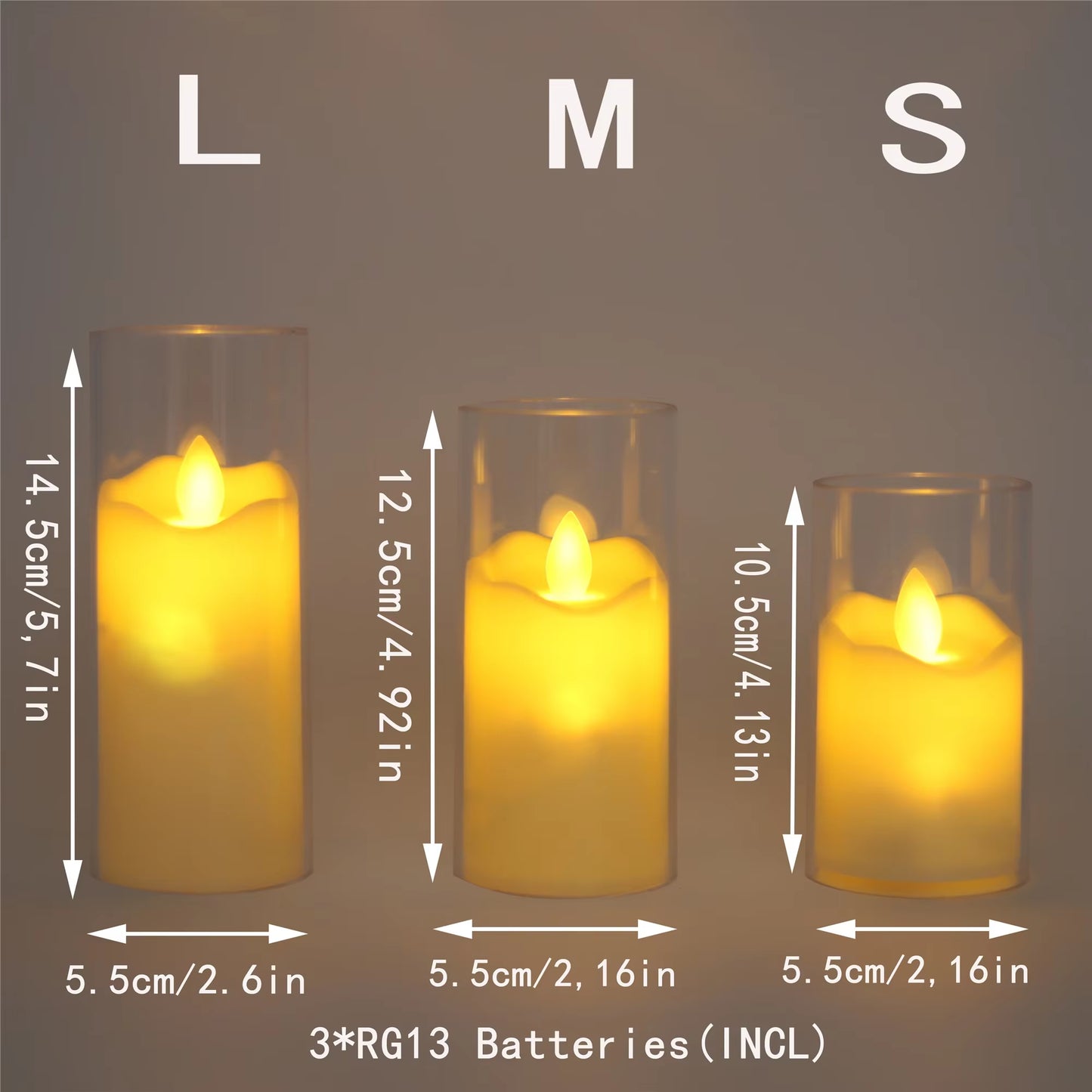 6Pcs Led Flameless Electric Candles Lamp Acrylic Glass Battery Flickering Fake Tealight Candle Bulk for Wedding Christmas