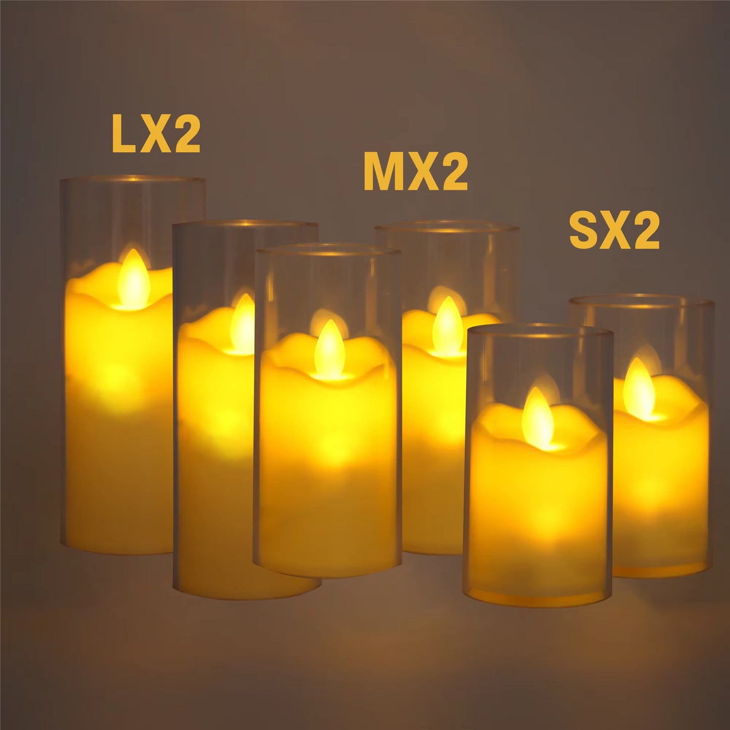 6Pcs Led Flameless Electric Candles Lamp Acrylic Glass Battery Flickering Fake Tealight Candle Bulk for Wedding Christmas